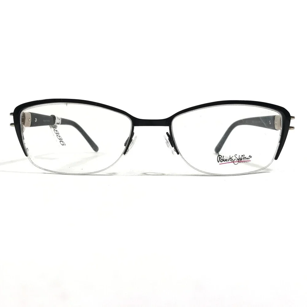 Roberto Steffani RS 159 COL 90 Eyeglasses Frames Black Cat Eye 54-18-140